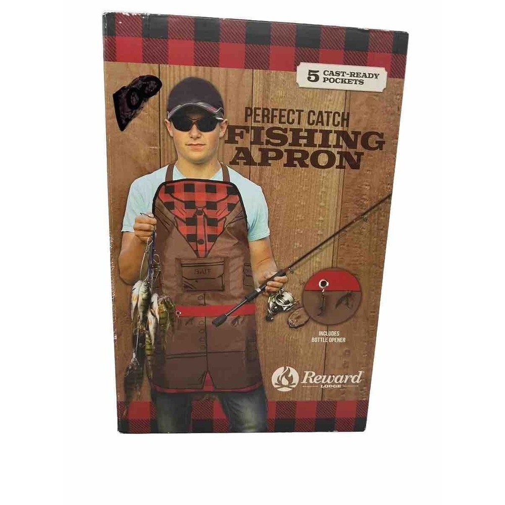 Reward Lodge Men's Perfect Catch Fishing Apron Fun Dad Fathers Day Gift!